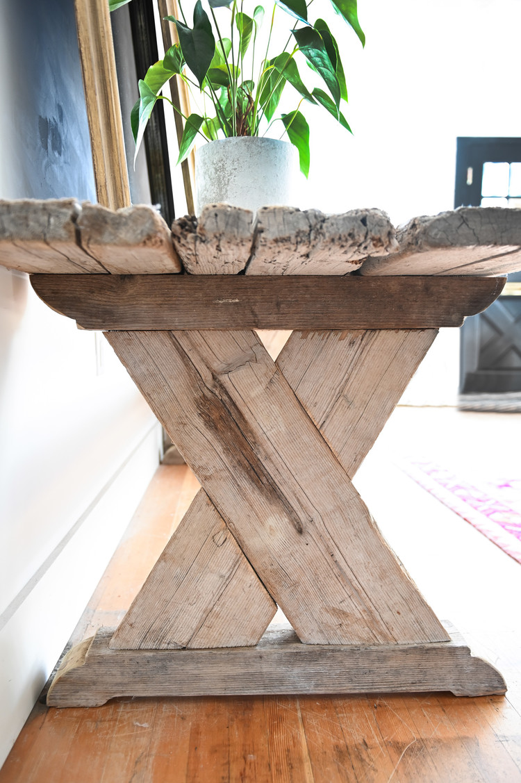 Farmhouse Dining Table or Console Crafted From 19th Century Timbers