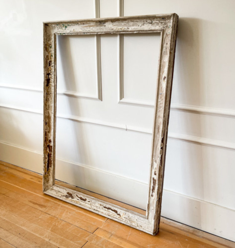 Antique Large Wooden Frame – Authentic Vintage 46″ × 35″