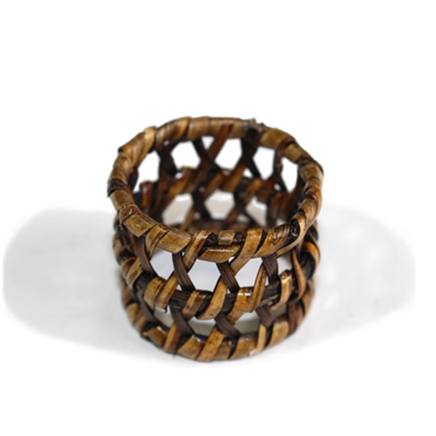 Matahari Home Round Open Weave Rattan Napkin Ring