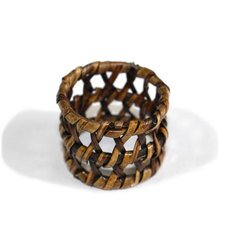 Round Open Weave Rattan Napkin Ring