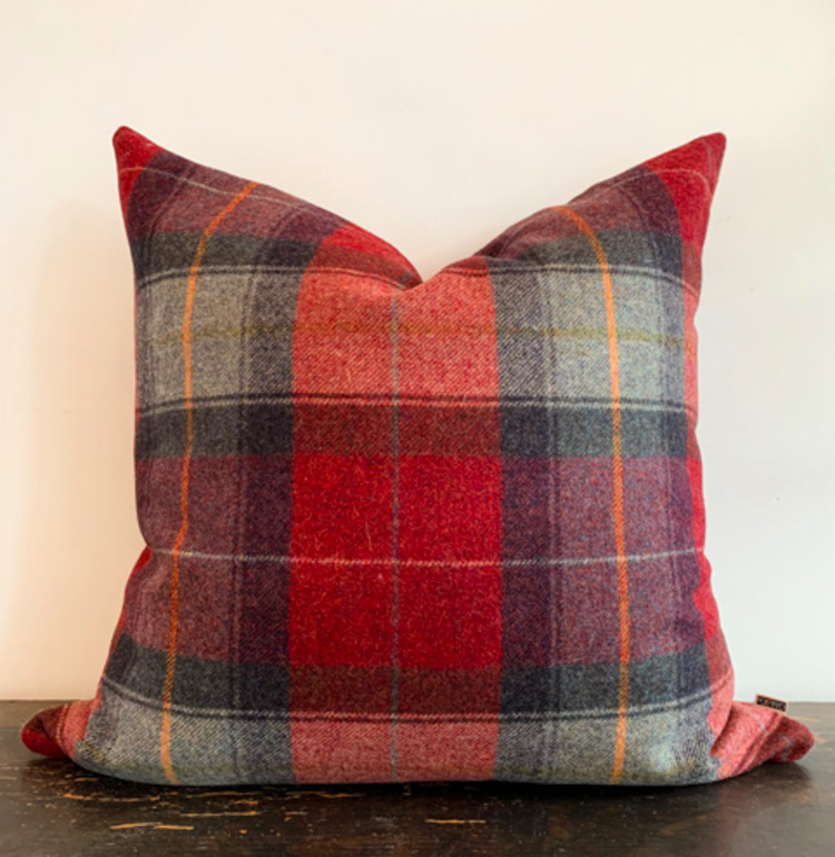 Buxley Plaid Wool Pillow