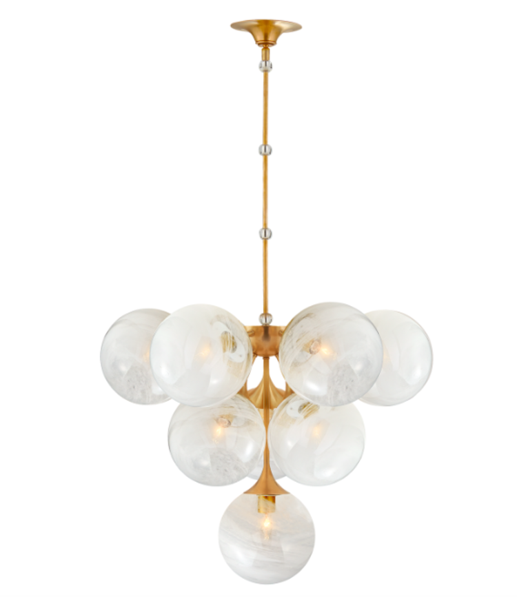 Cristol Tiered Chandelier, brass