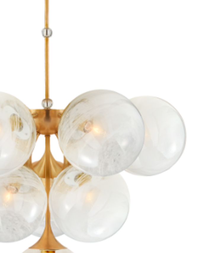 Cristol Tiered Chandelier, brass