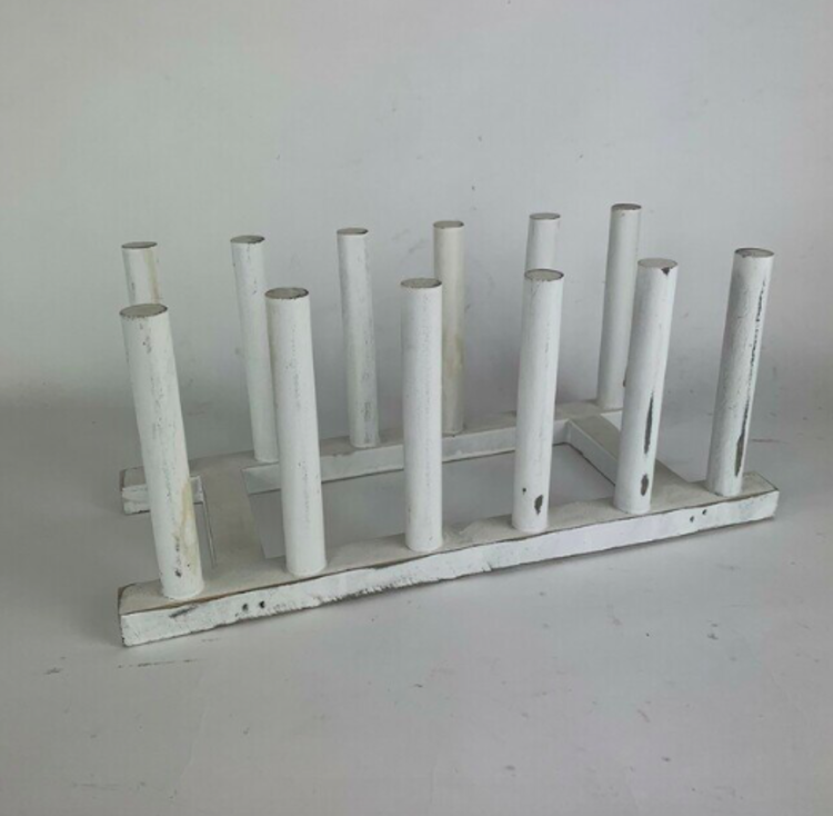 White Wooden Drying Rack – Vintage-Style Peg Display & Drying