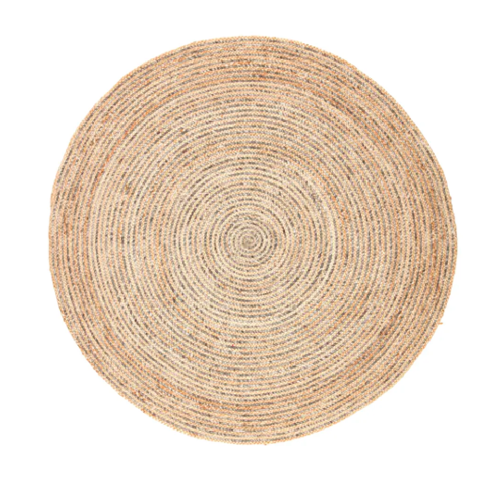 Glitzy Rugs UBSJ00074W0031B5 5 x 5 ft. Hand Woven Jute Eco-Friendly Solid  Round Area Rug, Whi, 1 - City Market