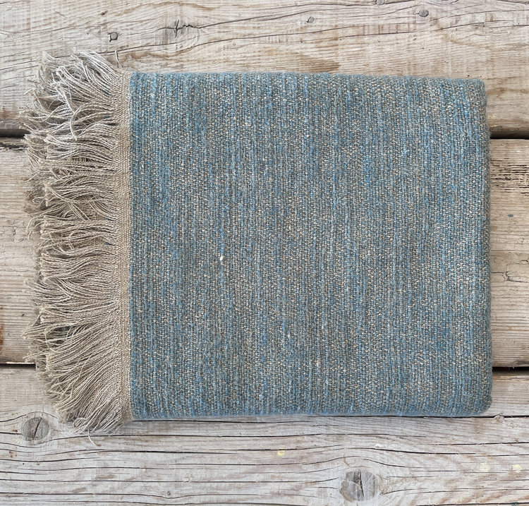 Nash Belgian Throw Blanket  - Blue