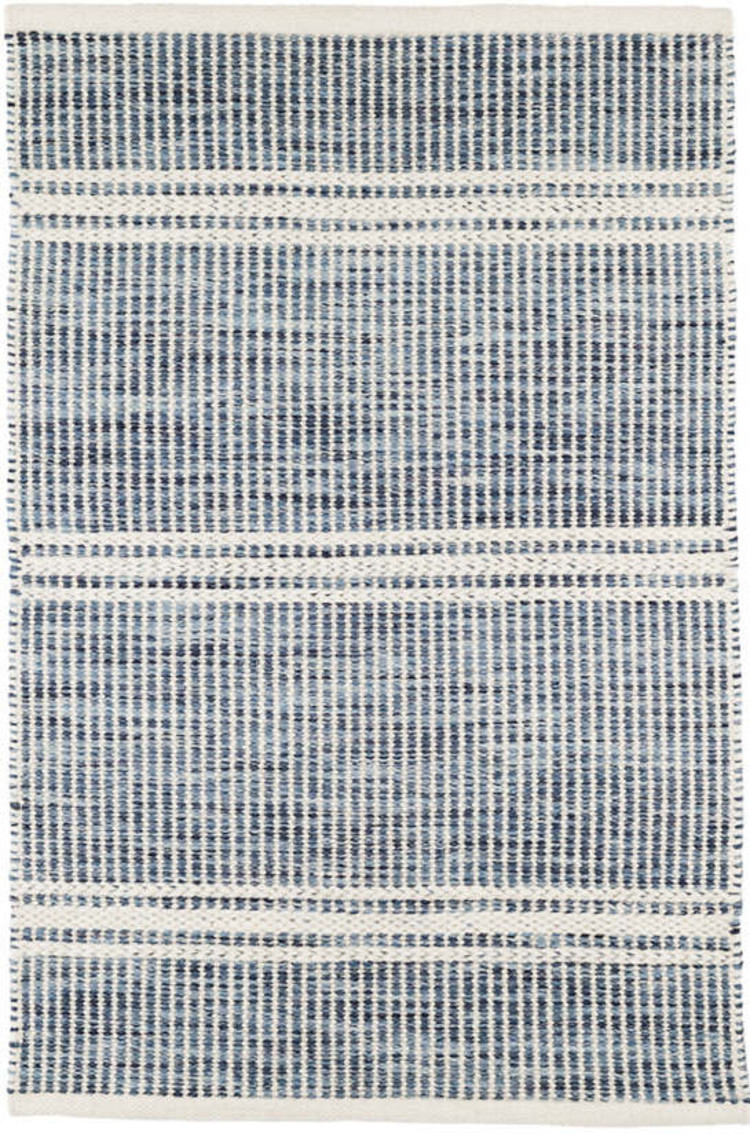 Malta Blue Woven Wool Rug (2.5x8 in-stock)