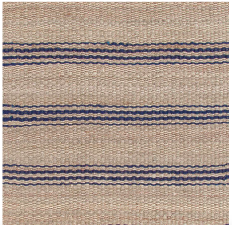 Jute Woven Rug in Ticking Stripes - Indigo or Black