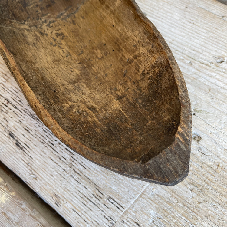Antique Hand-Hewn Wooden Scoop – Hungarian Vintage Farmhouse Decor