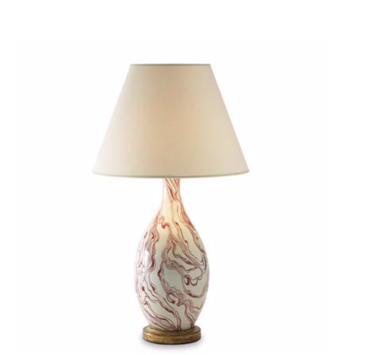 Marbleized Table Lamp, Red (warehouse item)
