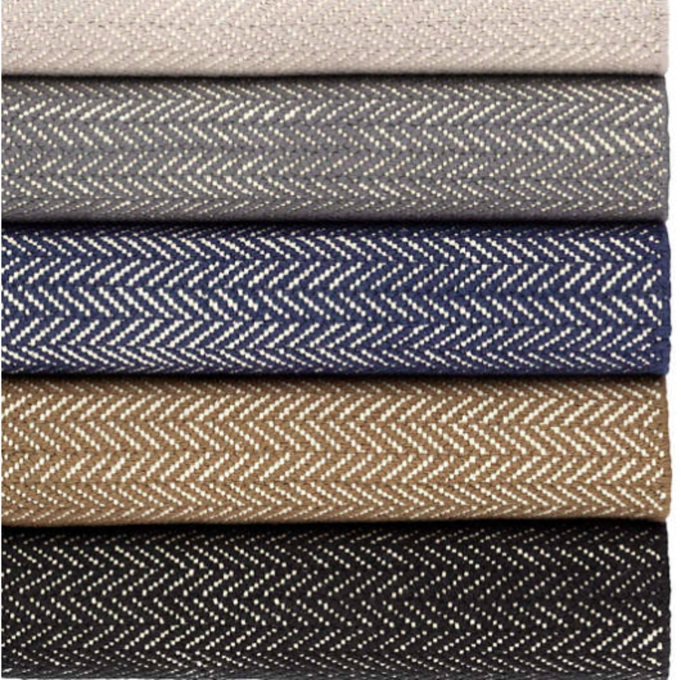 Herringbone Black Woven Cotton Rug