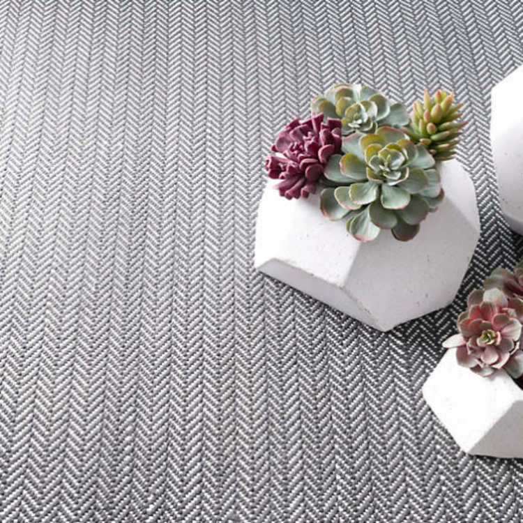 Woven Cotton Herringbone Shale Rug