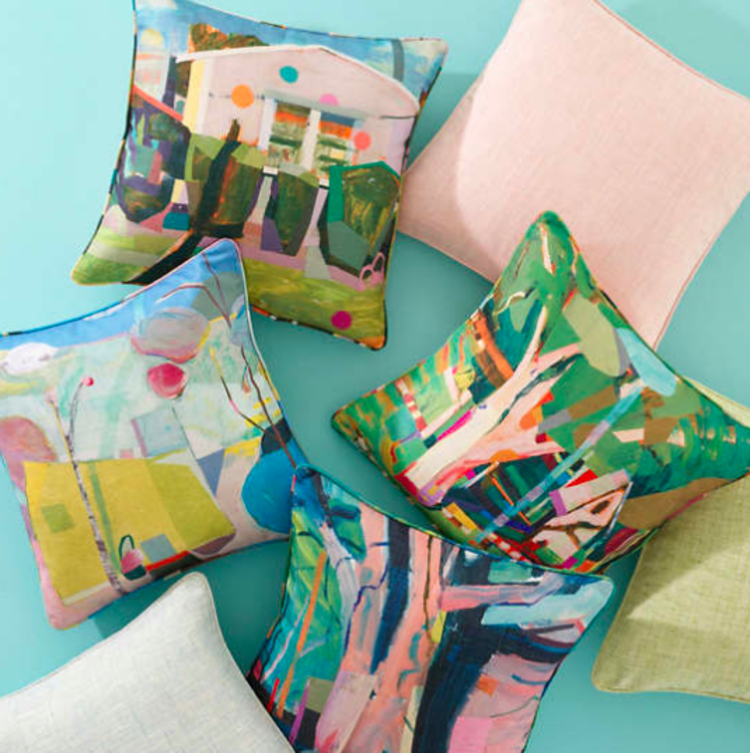 Dash&Albert Greylock Soft Blue Indoor/Outdoor Pillow