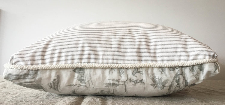 Siena Toile Pillow with Chenille Fringe