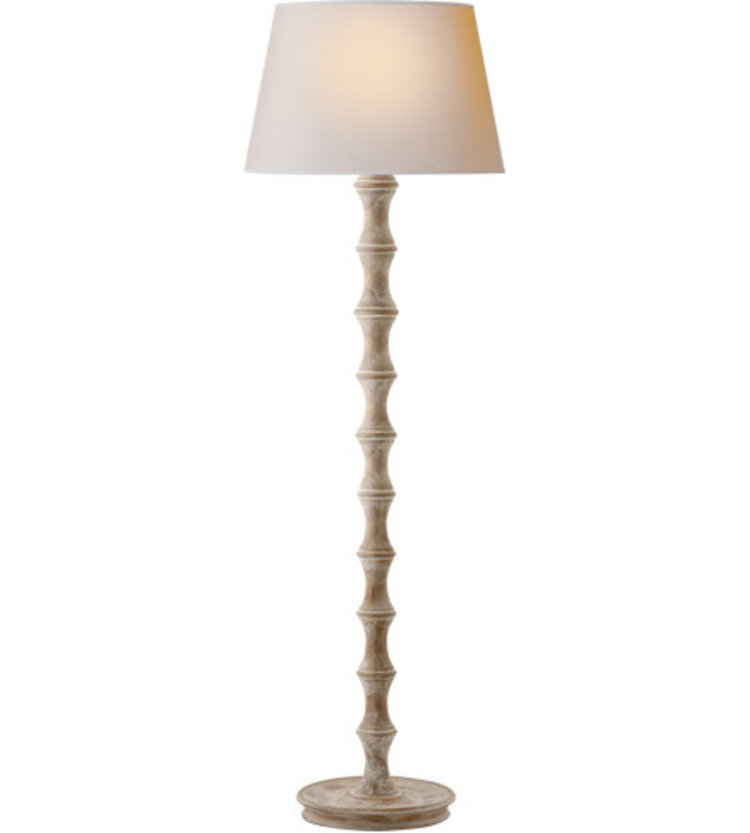 Bamboo Floor Lamp in Belgian White