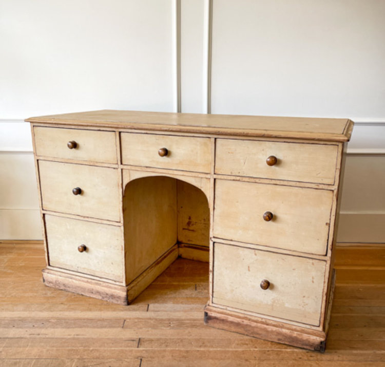 Antique Antique English Desk with Original Paint