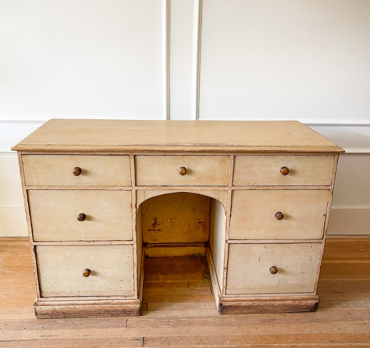 Antique Antique English Desk with Original Paint