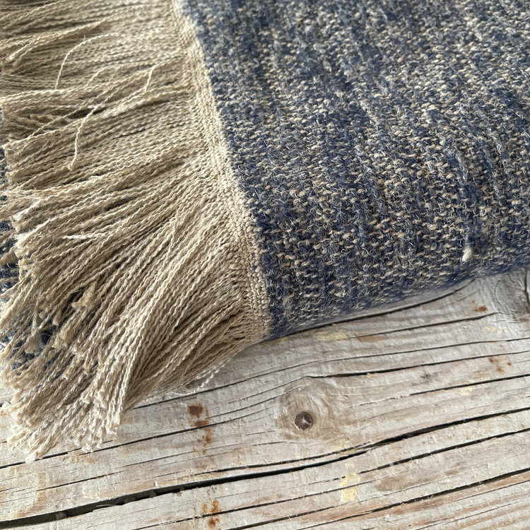 Nash Belgian Throw Blanket in Navy