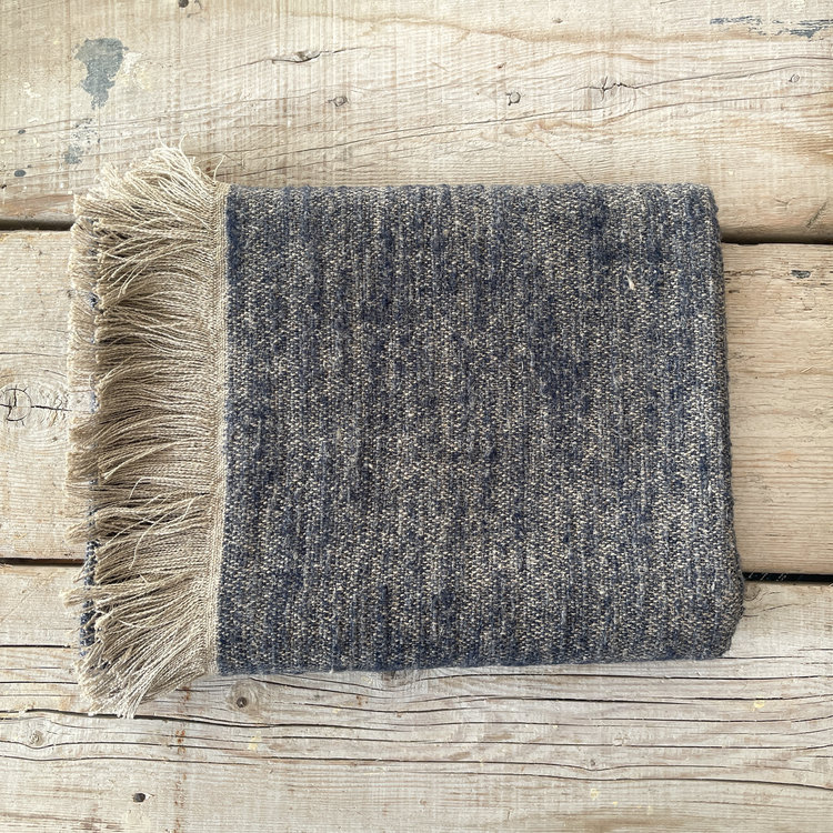 Nash Belgian Throw Blanket in Navy