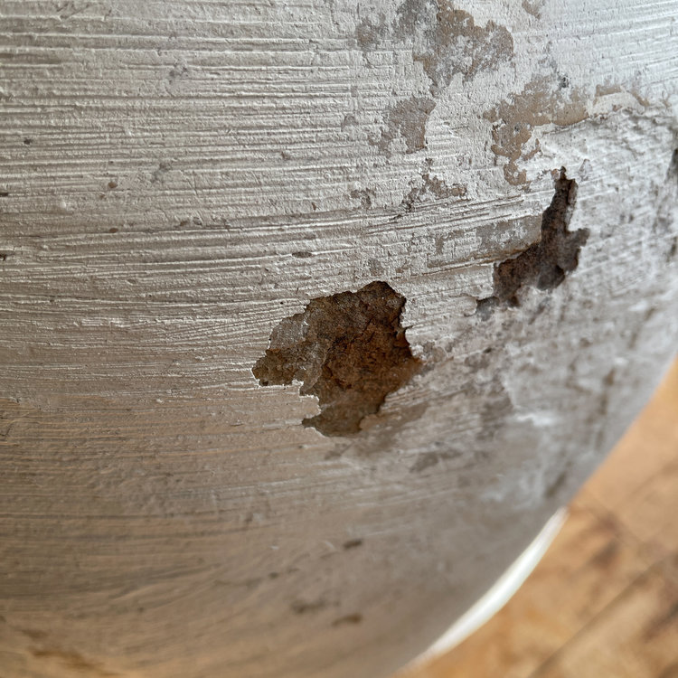 Antique Antique White-Wash Olive Pot Large