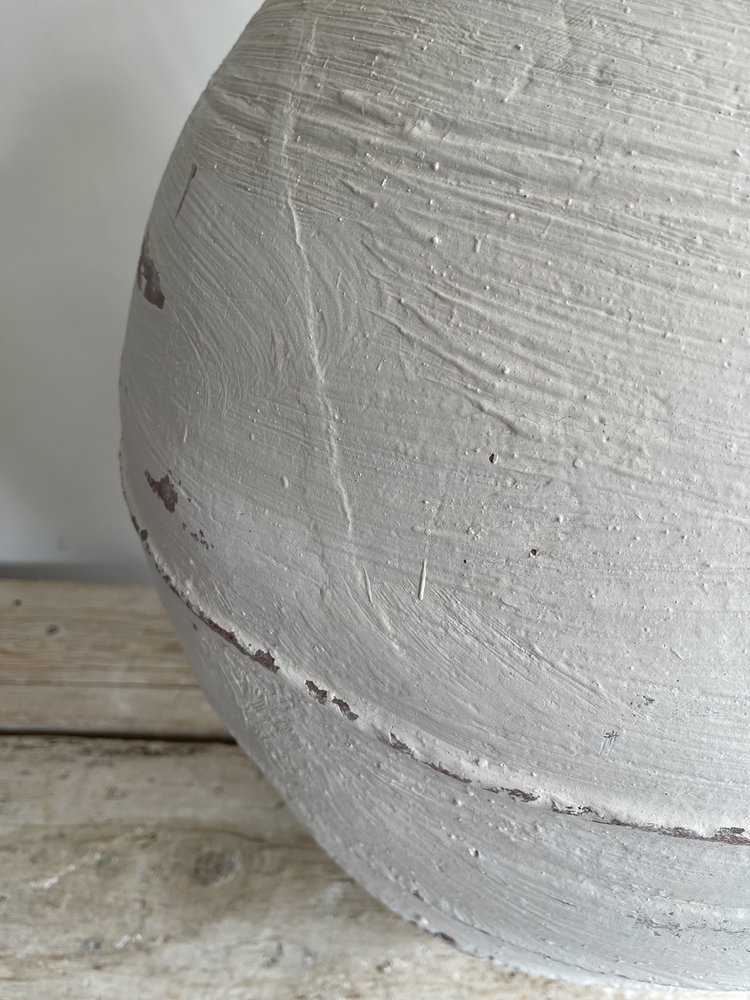 Antique Antique White-Wash Olive Pot Extra Large