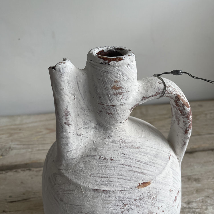 Antique White-Wash Olive Pot Medium III