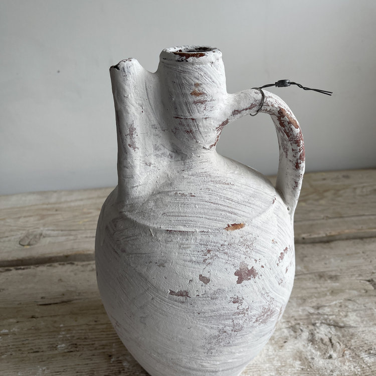 Antique White-Wash Olive Pot Medium III