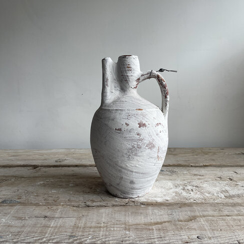 Antique Antique White-Wash Olive Jug