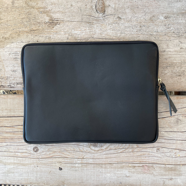 Antique Linen & Leather Clutch or Tech Sleeve