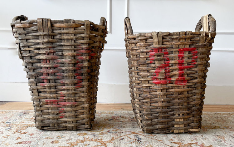 Antique Antique Grape Harvest Basket from France