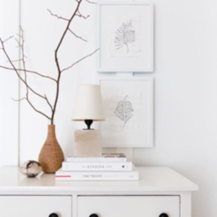 Terri Cube Accent Lamp in Alabaster (showroom sample clearance)