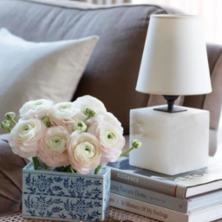 Visual Comfort Terri Cube Accent Lamp - Alabaster