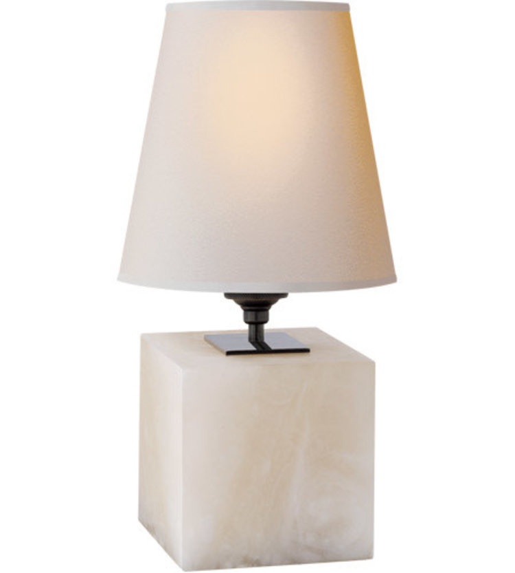 Terri Cube Accent Lamp in Alabaster