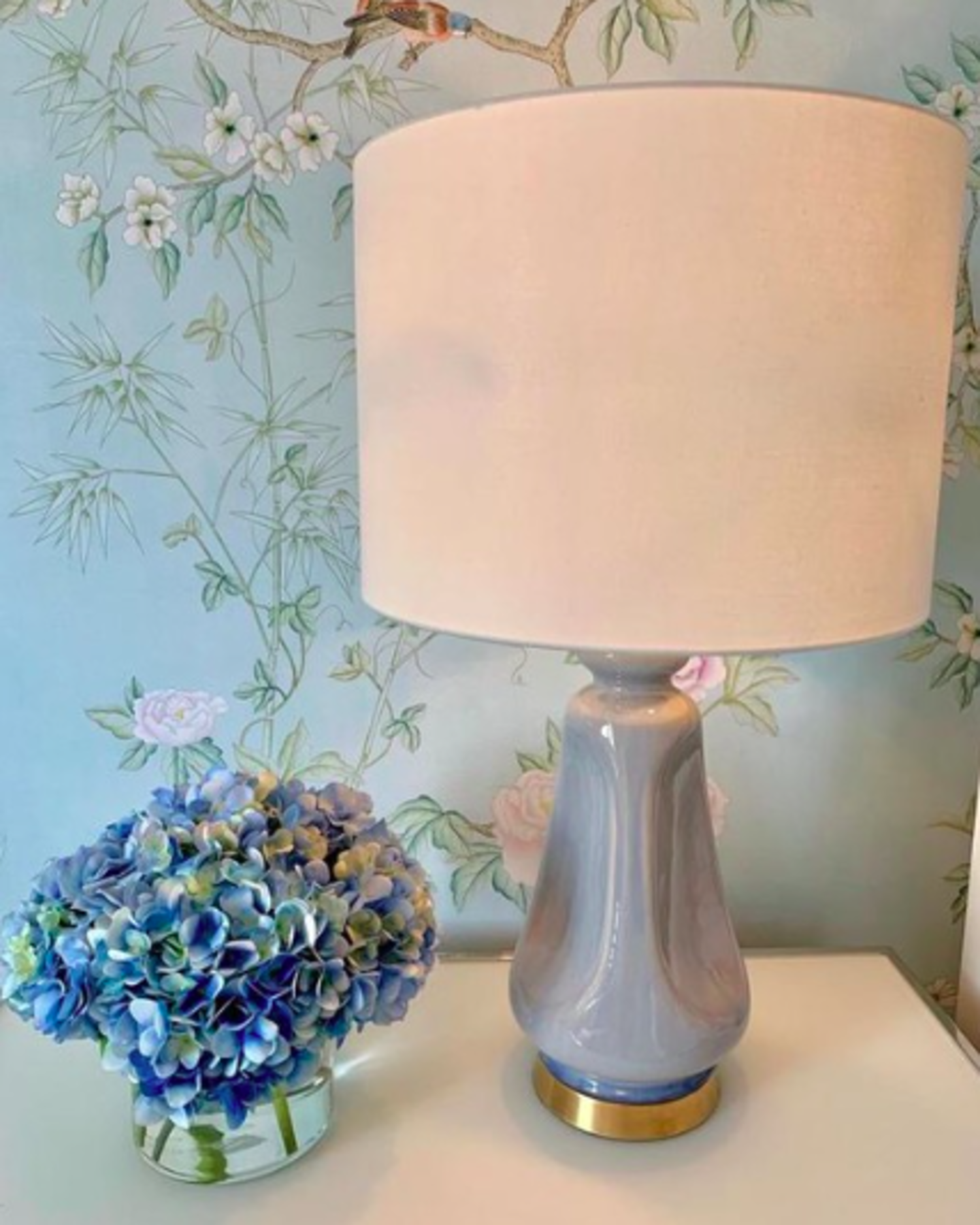 Kapila Table Lamp in Shellish Gray Gild Co