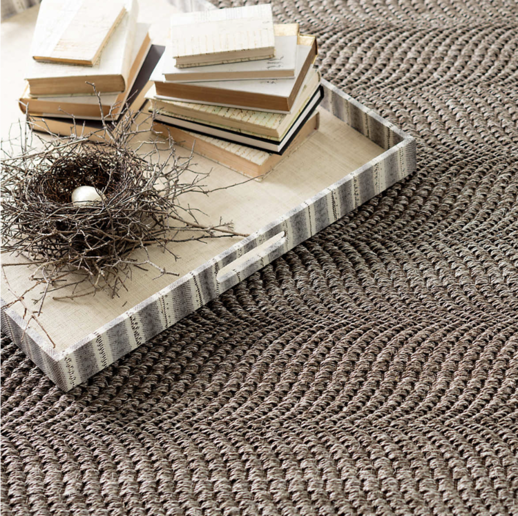 Sisal Wave Greige Woven Rug 3x5 - last chance