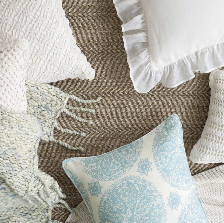 Sisal Wave Greige Woven Rug 3x5 - last chance
