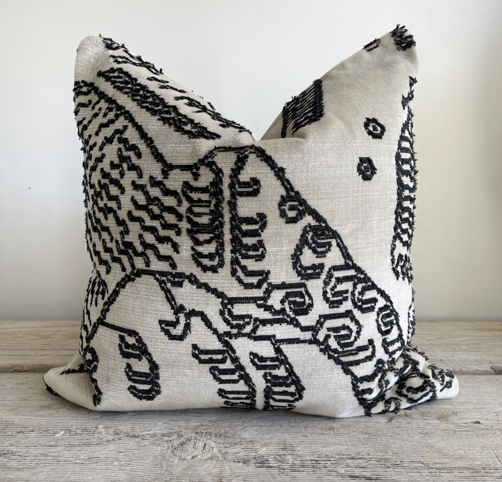 Dedar Tiger Mountain Silk Velvet Pillow w/ insert, 12x21 or 20x20