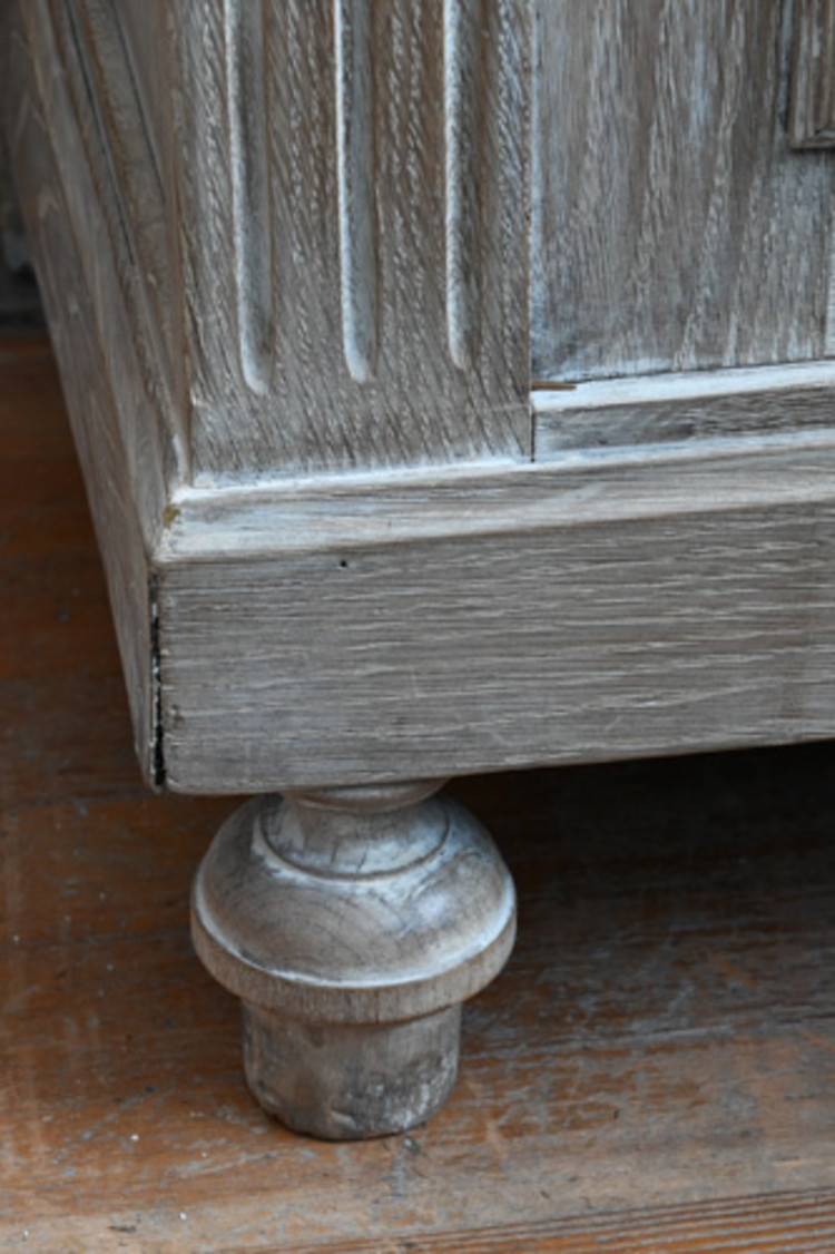 Antique  French Two-Door Limed Oak Cupboard SOLD