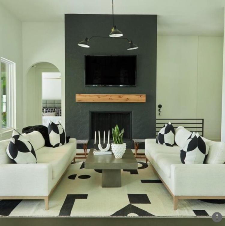 Charlton Chandelier, Large Triple Arm Black Chandelier