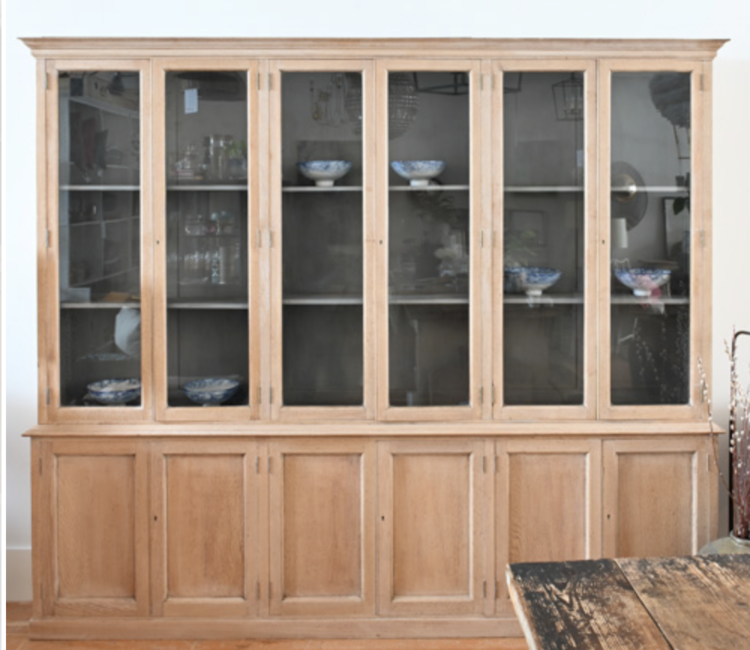 Antique Bleached Oak Bibliotheque Cabinet SOLD