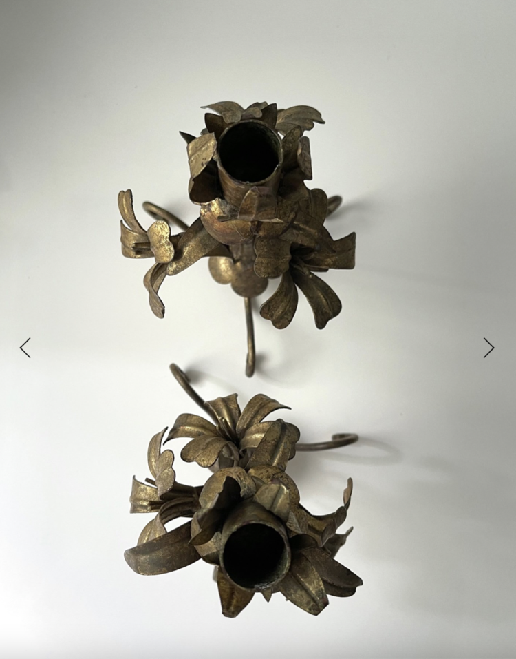 Antique Florentine Gilt Candlestick Holders (pair)