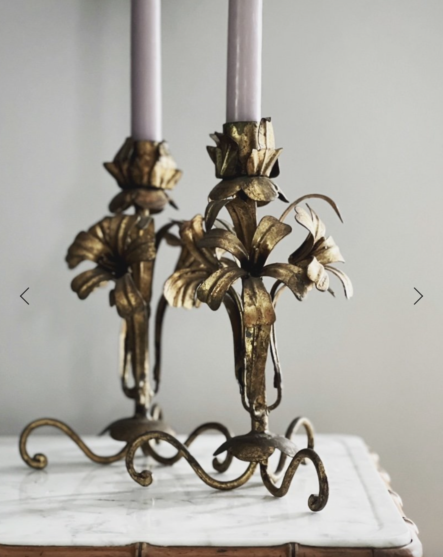 Antique Florentine Gilt Candlestick Holders - Gild & Co.
