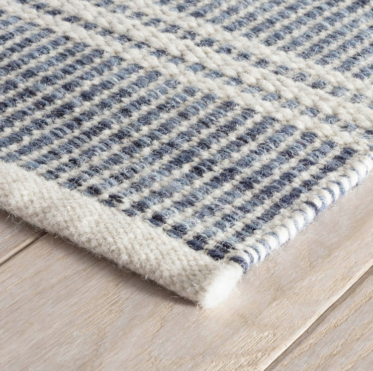 Dash&Albert Malta Blue Woven Wool Rug (2.5x8 in-stock)