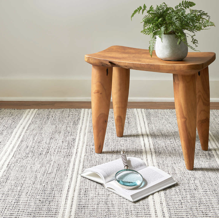 Malta Grey Woven Wool Rug