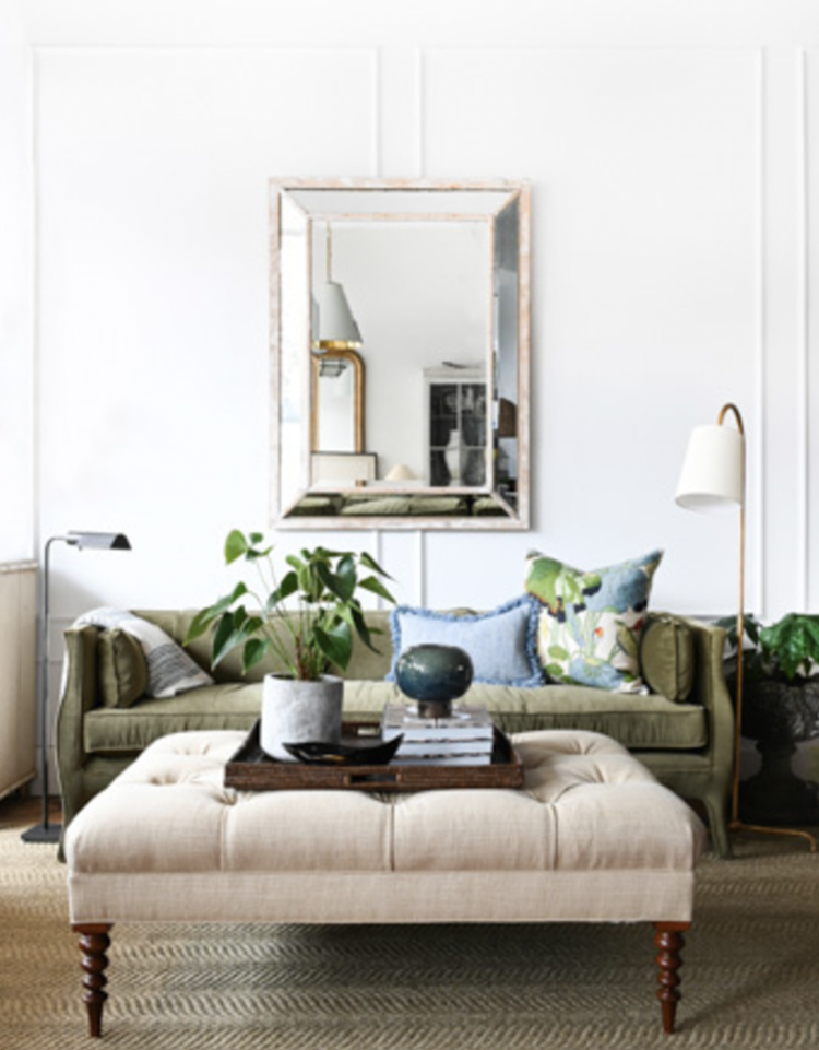 Antique French Cushion Mirror