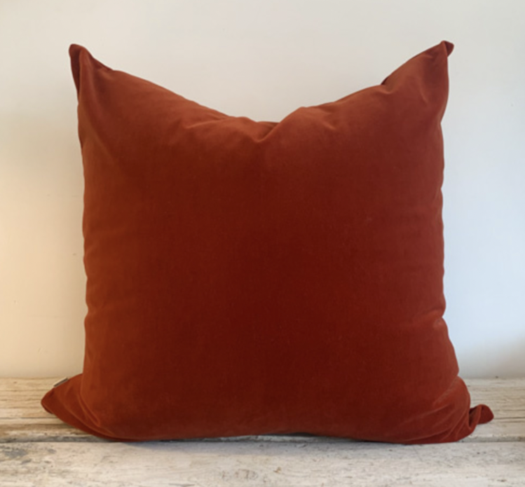 Emile Velvet Pillow in Burnt Orange