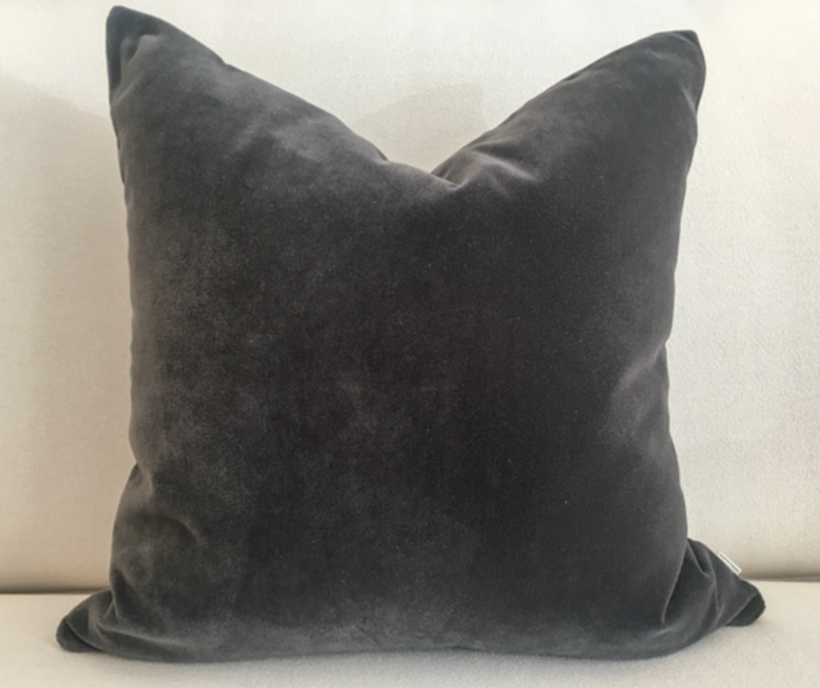 Liaison Velvet Cushion in Thundercloud