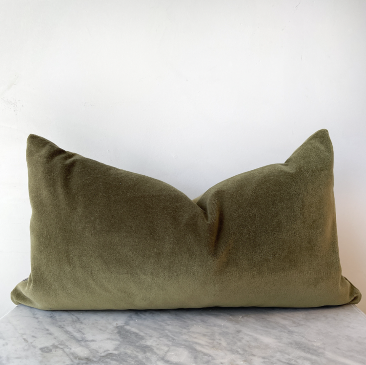 Liaison Velvet Cushion in Moss
