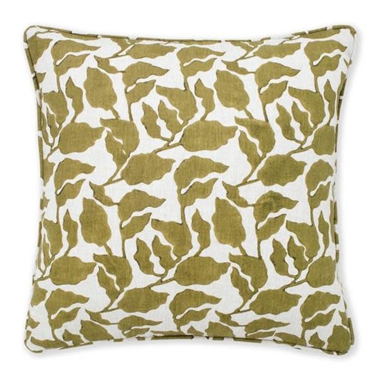 Flores Moss linen cushion 20x20