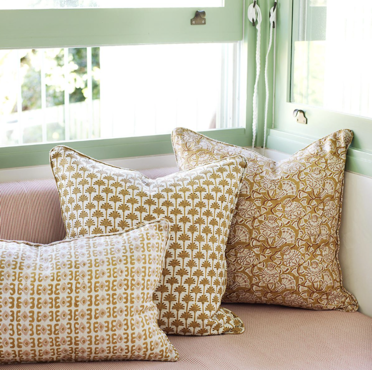 Gild & Co. Iznik Saffron linen cushion 20x20